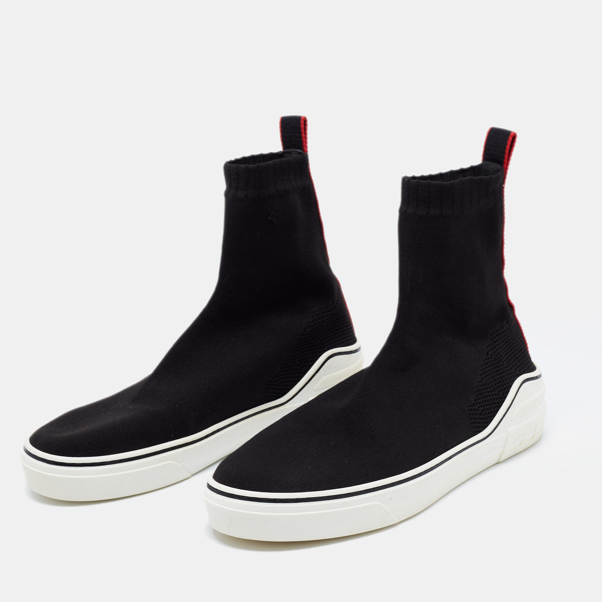 

Givenchy Black Knit Fabric Slip on Logo Sneakers Size