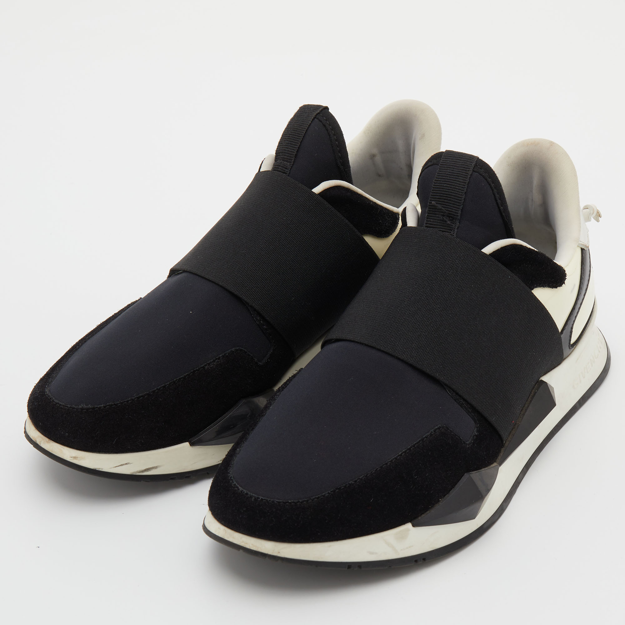 

Givenchy Black Leather and Neoprene Trainer Slip On Sneakers Size