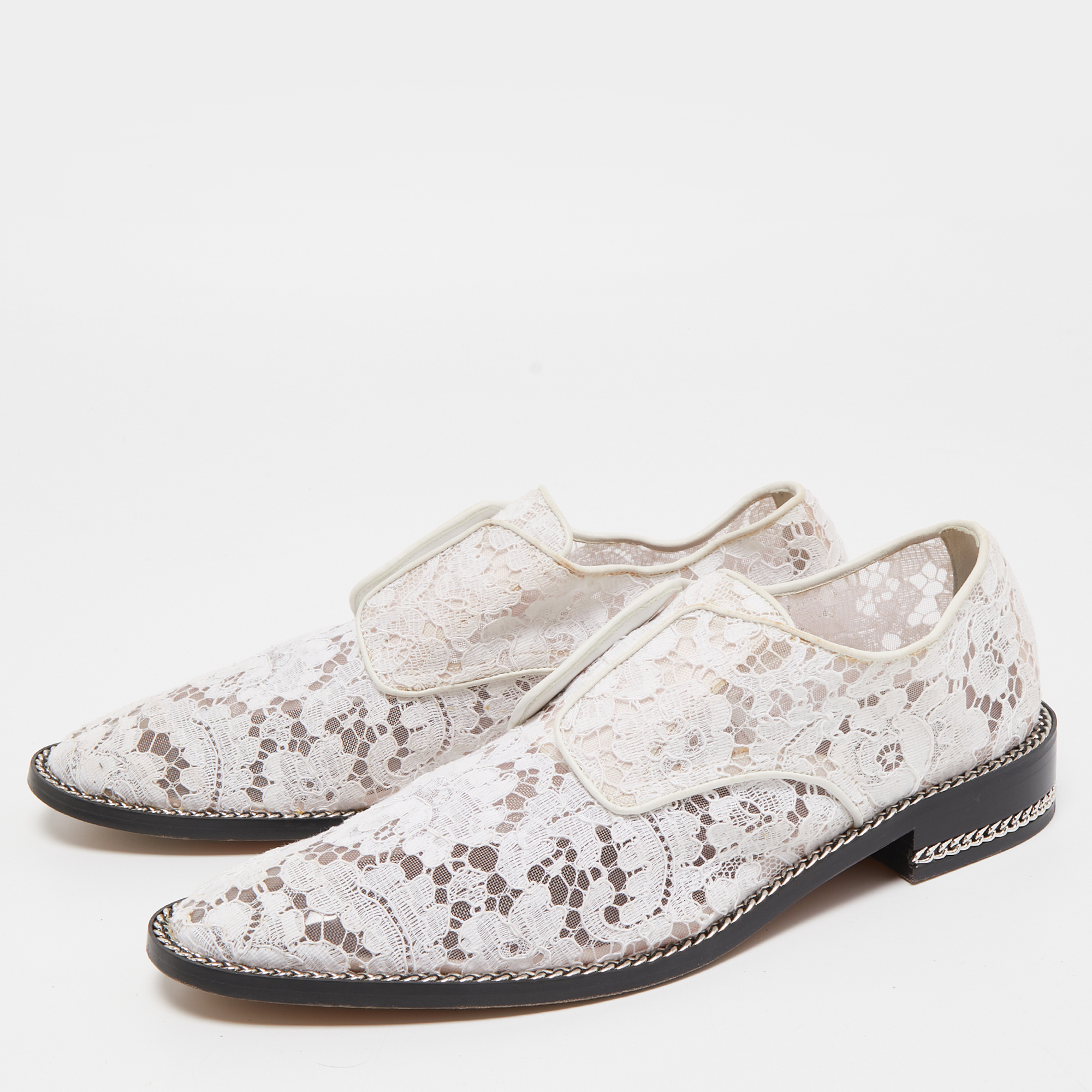 

Givenchy White Lace and Mesh Double Chain Derby Size