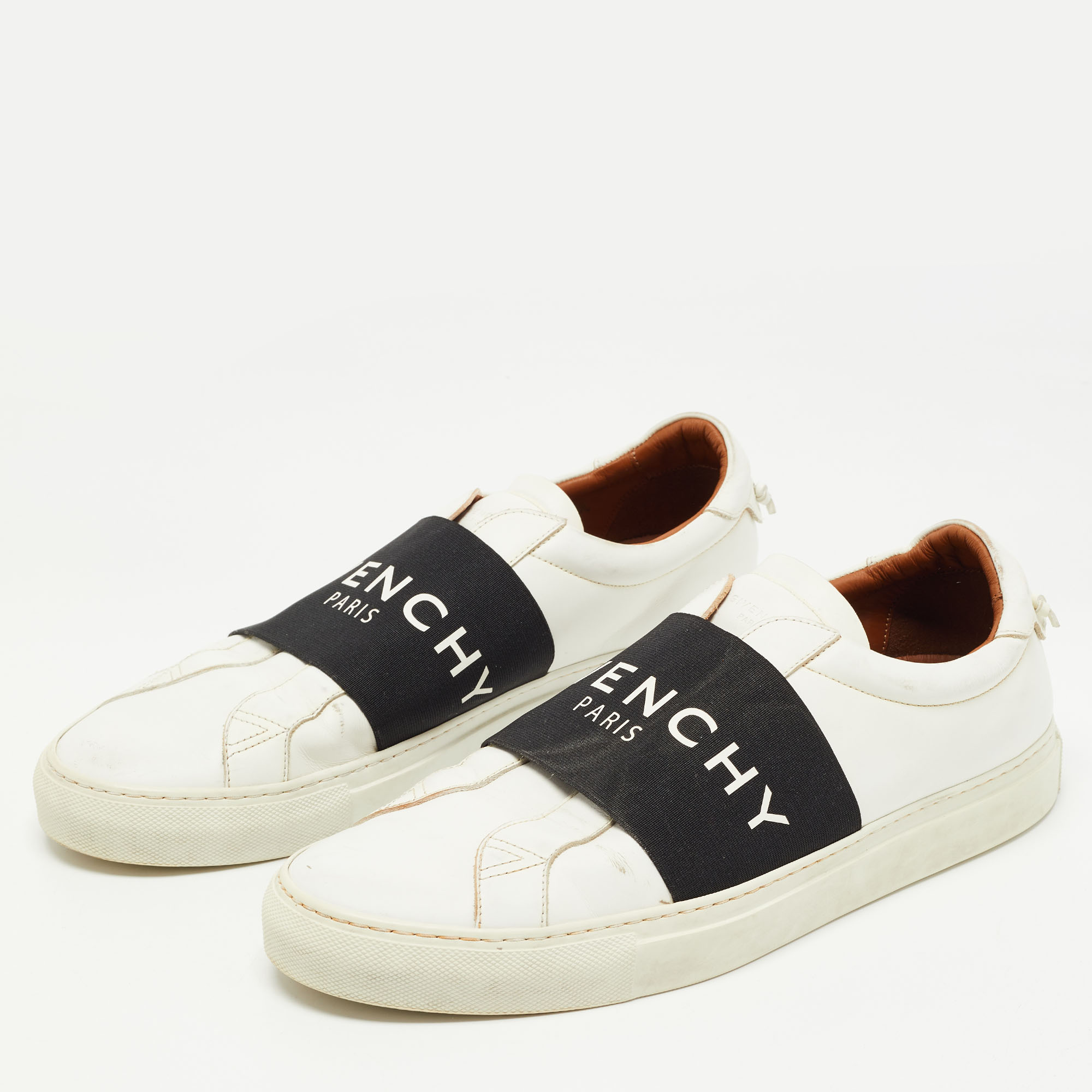 

Givenchy White/Black Leather Urban Street Logo Slip On Sneakers Size