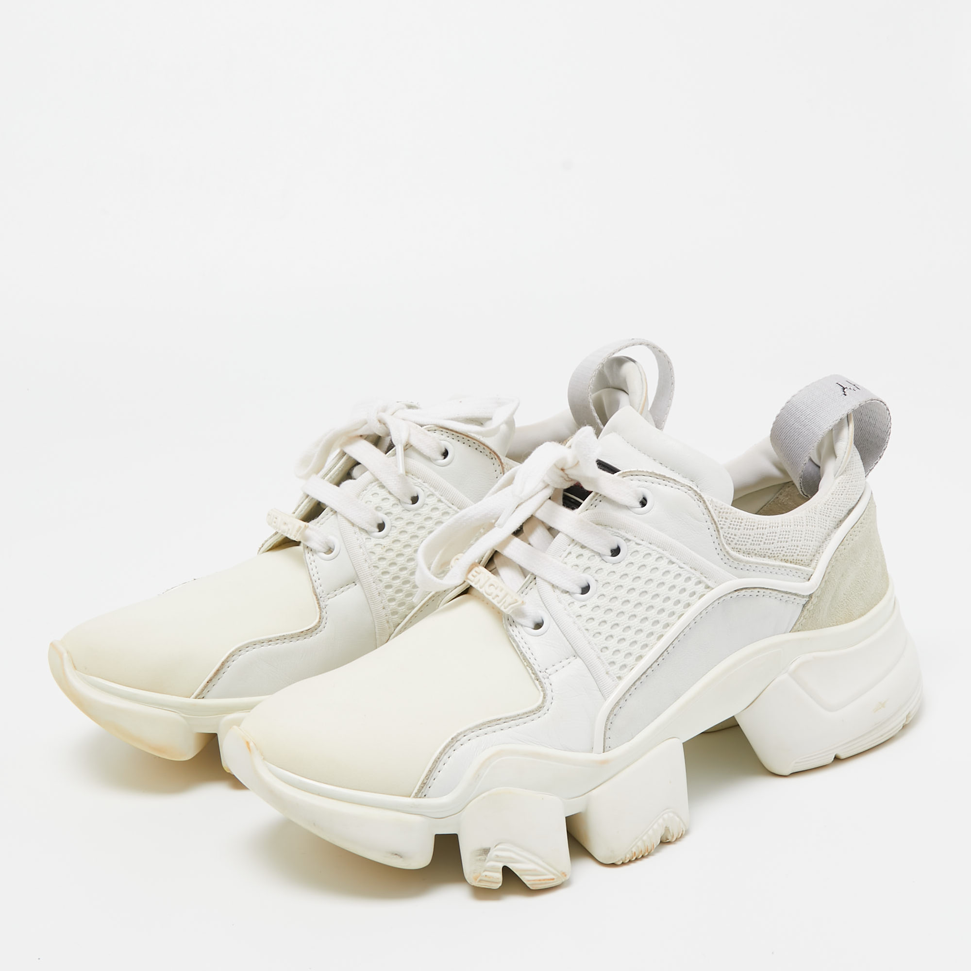 

Givenchy White Leather And Neoprene Fabric Jaw Low Sneakers Size