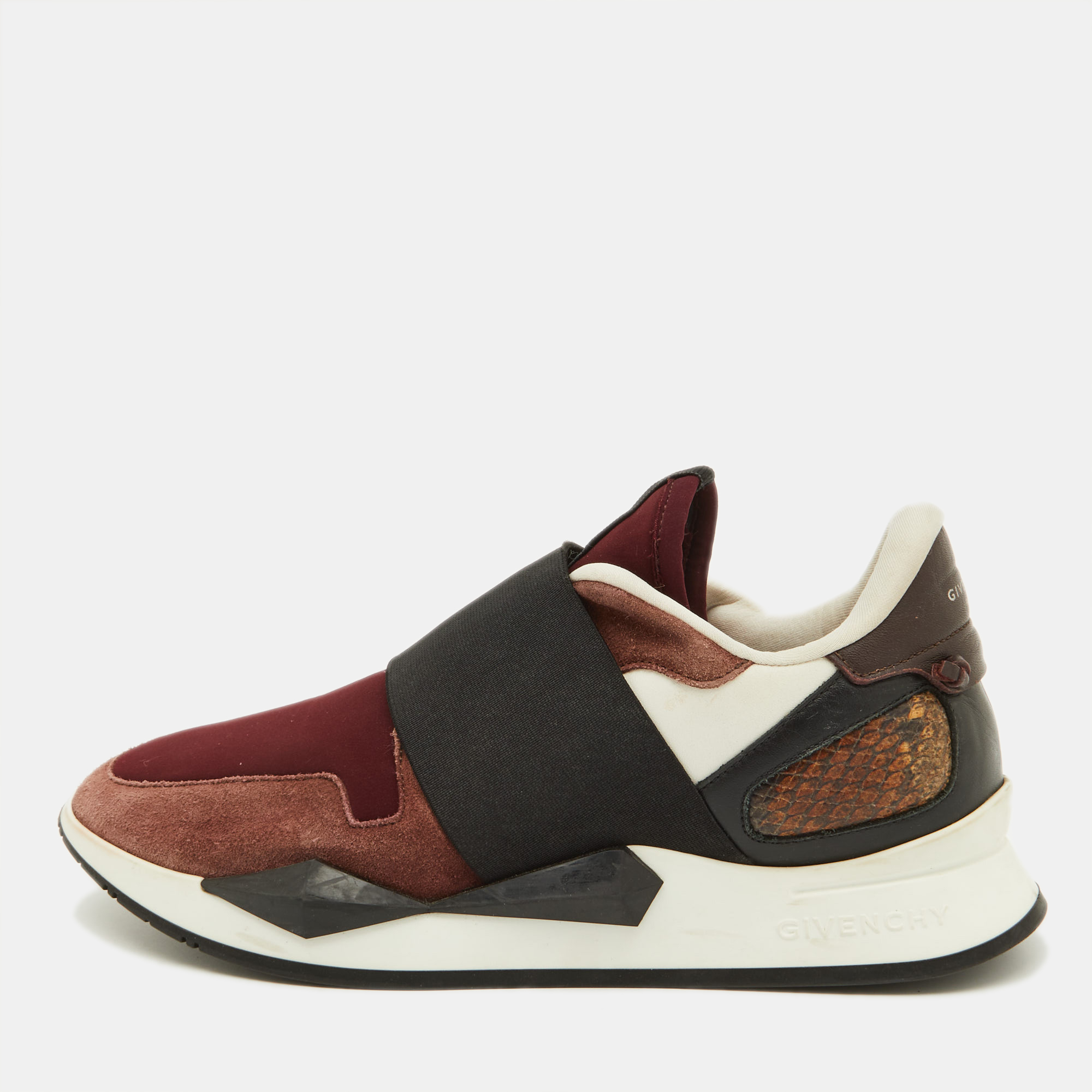 

Givenchy Multicolor Suede,Leather and Fabric Elastic Strap Active Runner Low Top Sneakers Size