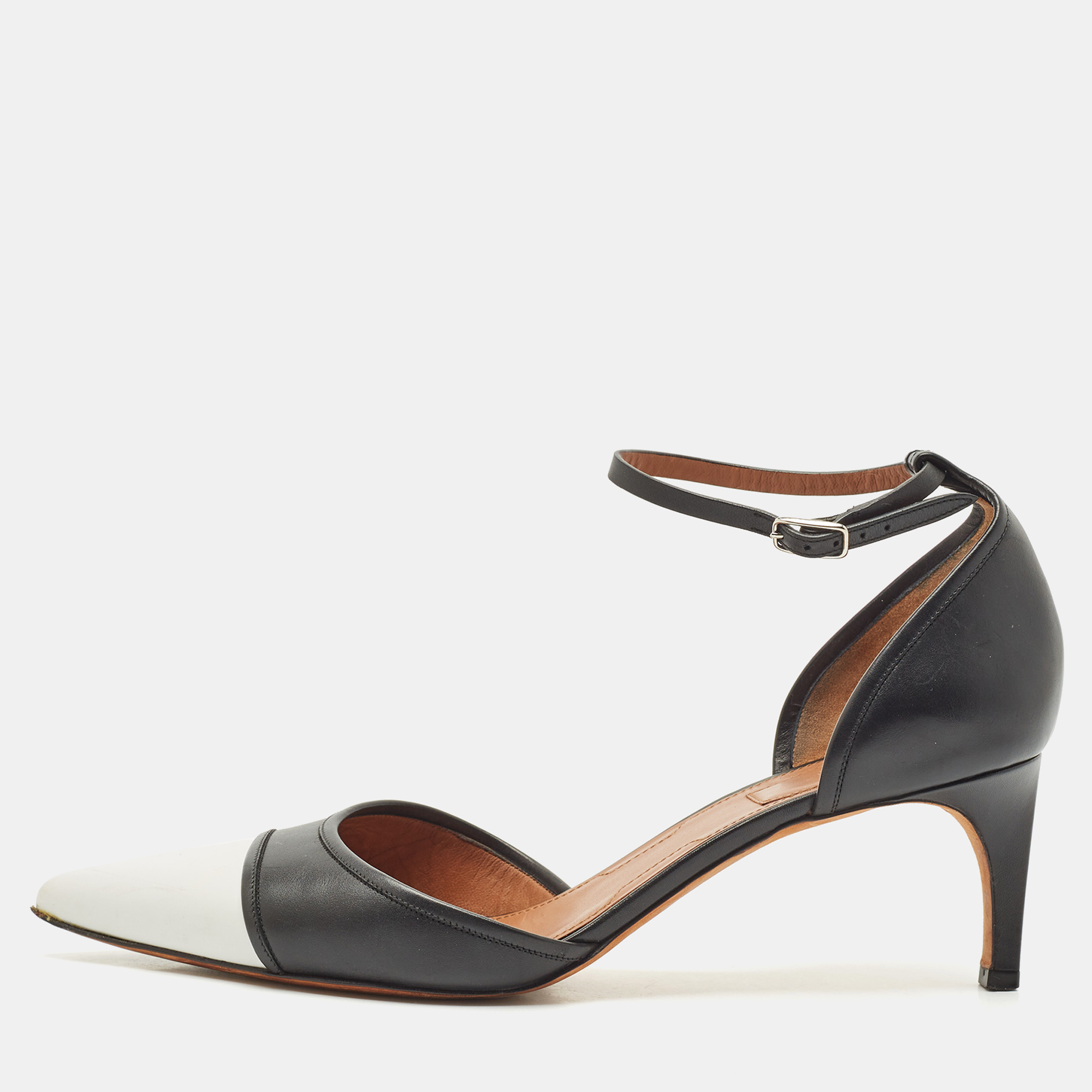 

Givenchy Black/White Leather D'orsay Pumps Size