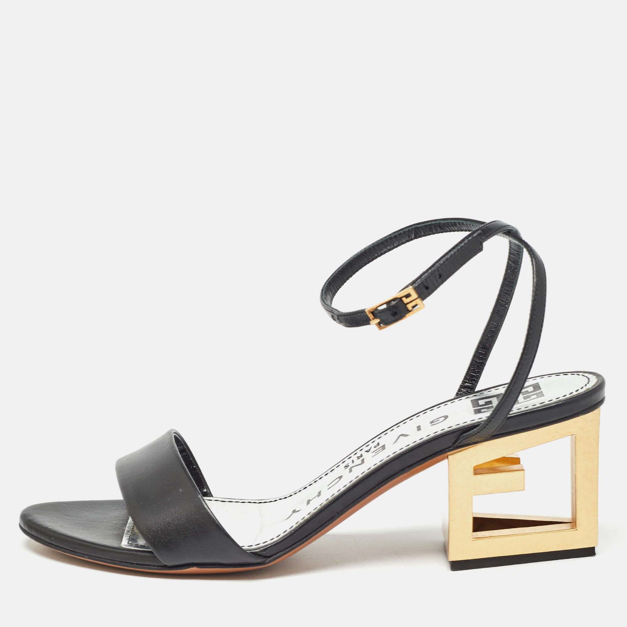 

Givenchy Black Leather Ankle Strap Sandals Size