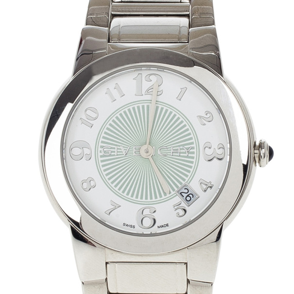 Pre Owned Givenchy White Stainless Steel Millesime  Women's Wristwatch 32MM 