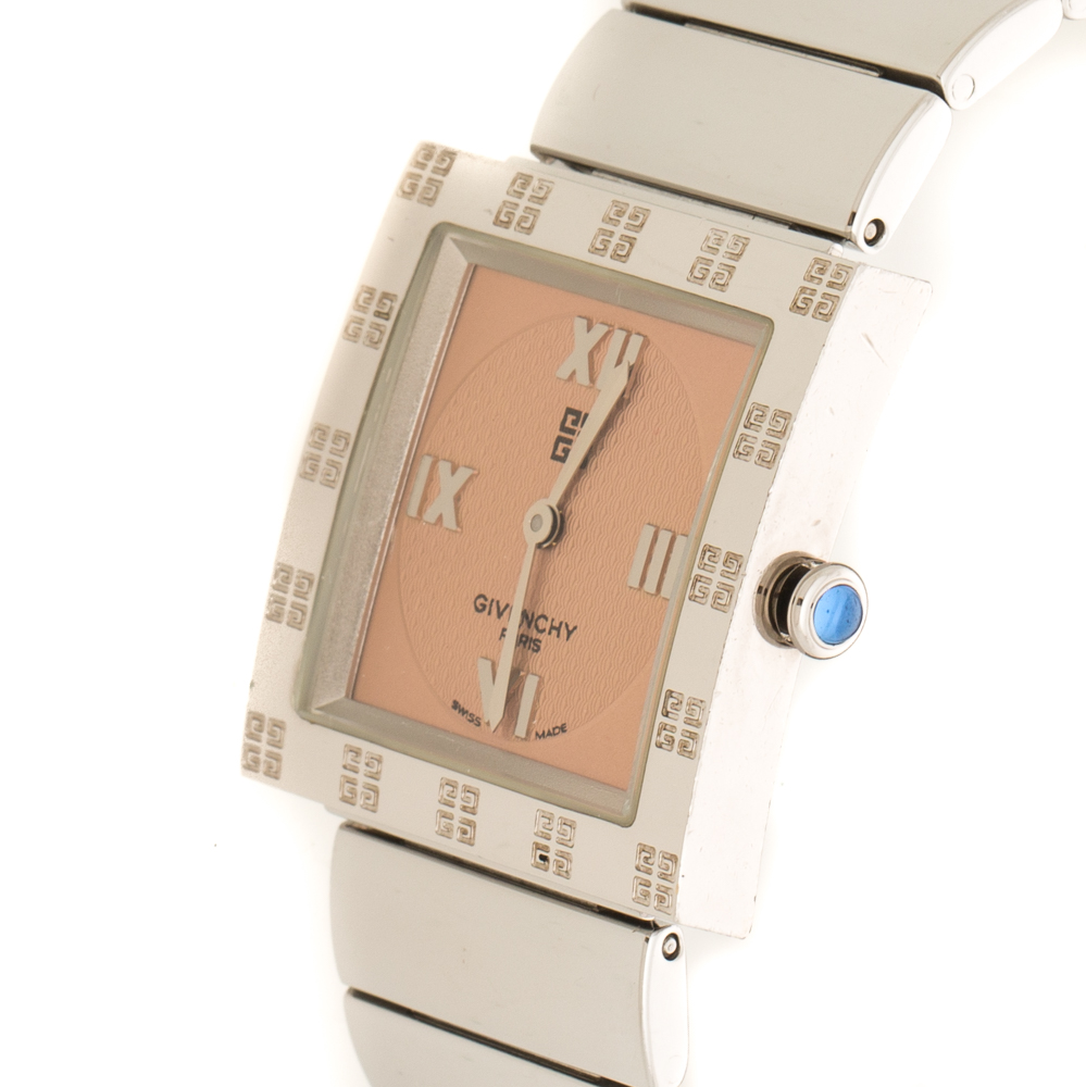 

Givenchy Peach Stainless Steel Apsaras Women's Wristwatch, Silver