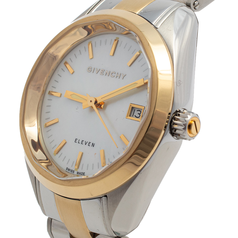 

Givenchy Mother Of Pearl Two Tone Stainless Steel Eleven GY100062S09 Women's Wristwatch, White