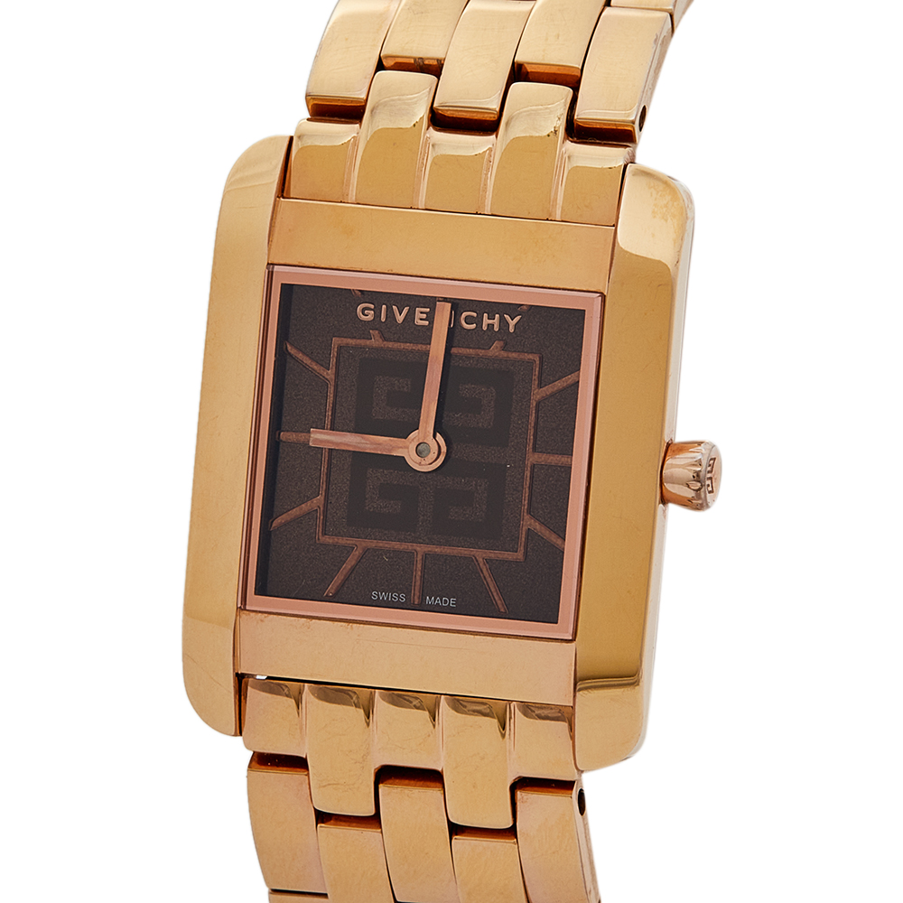 Givenchy Rose Gold Plated Steel GV.5200S Women's Wristwatch, Brown