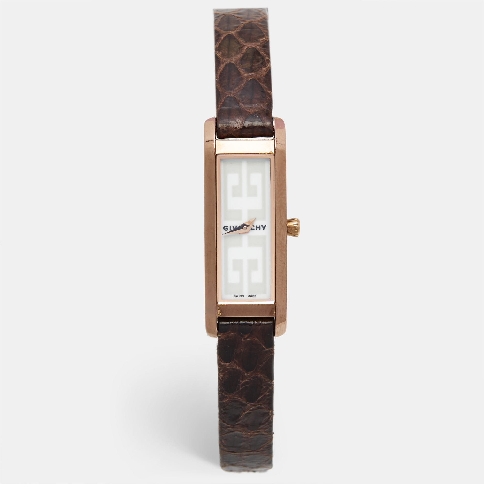 

Givenchy White Rose Gold Plated Stainless Steel Snakeskin Leather GV.5216L Women's Wristwatch