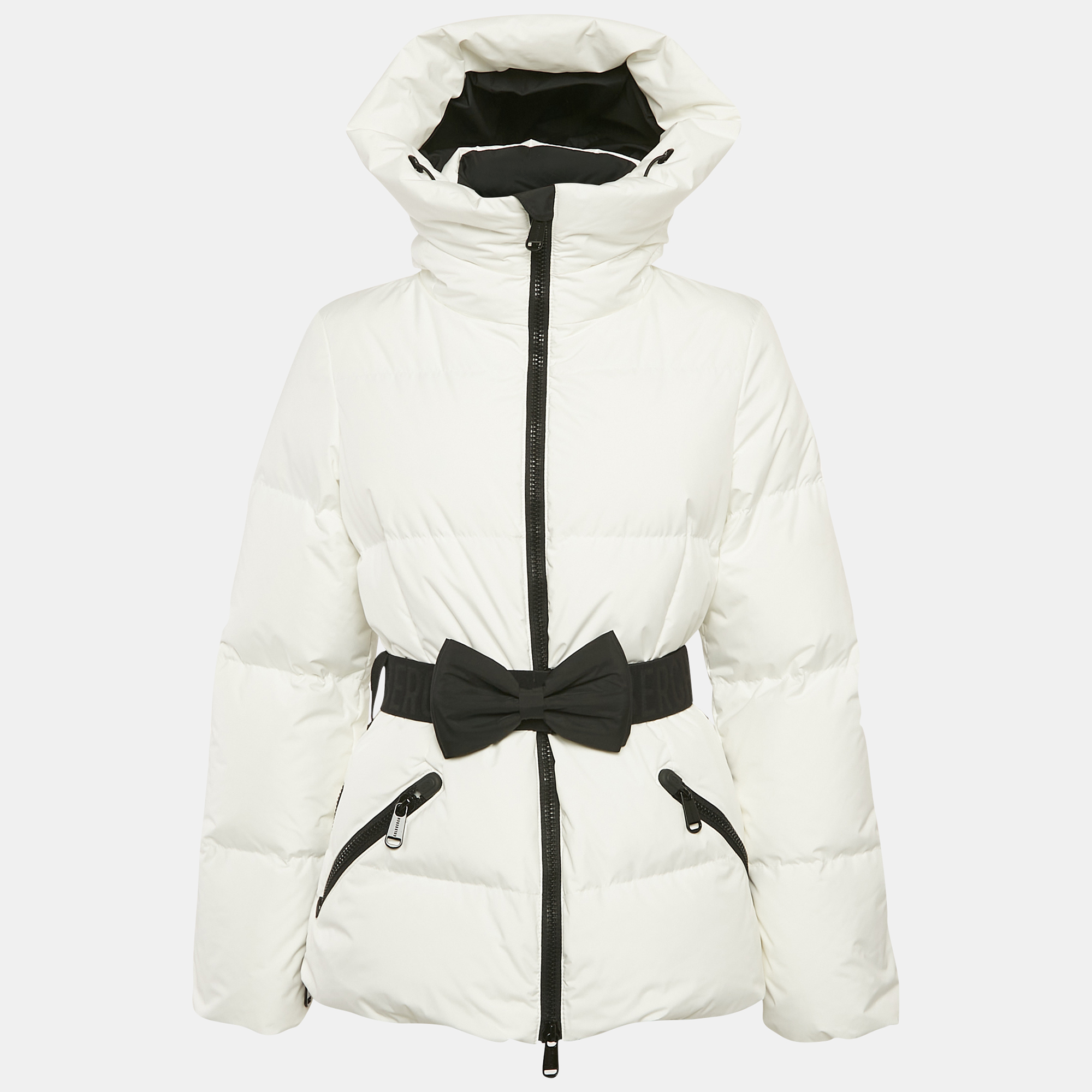 

Goldbergh White Synthetic Bow Detail Belt Down Ski Jacket S