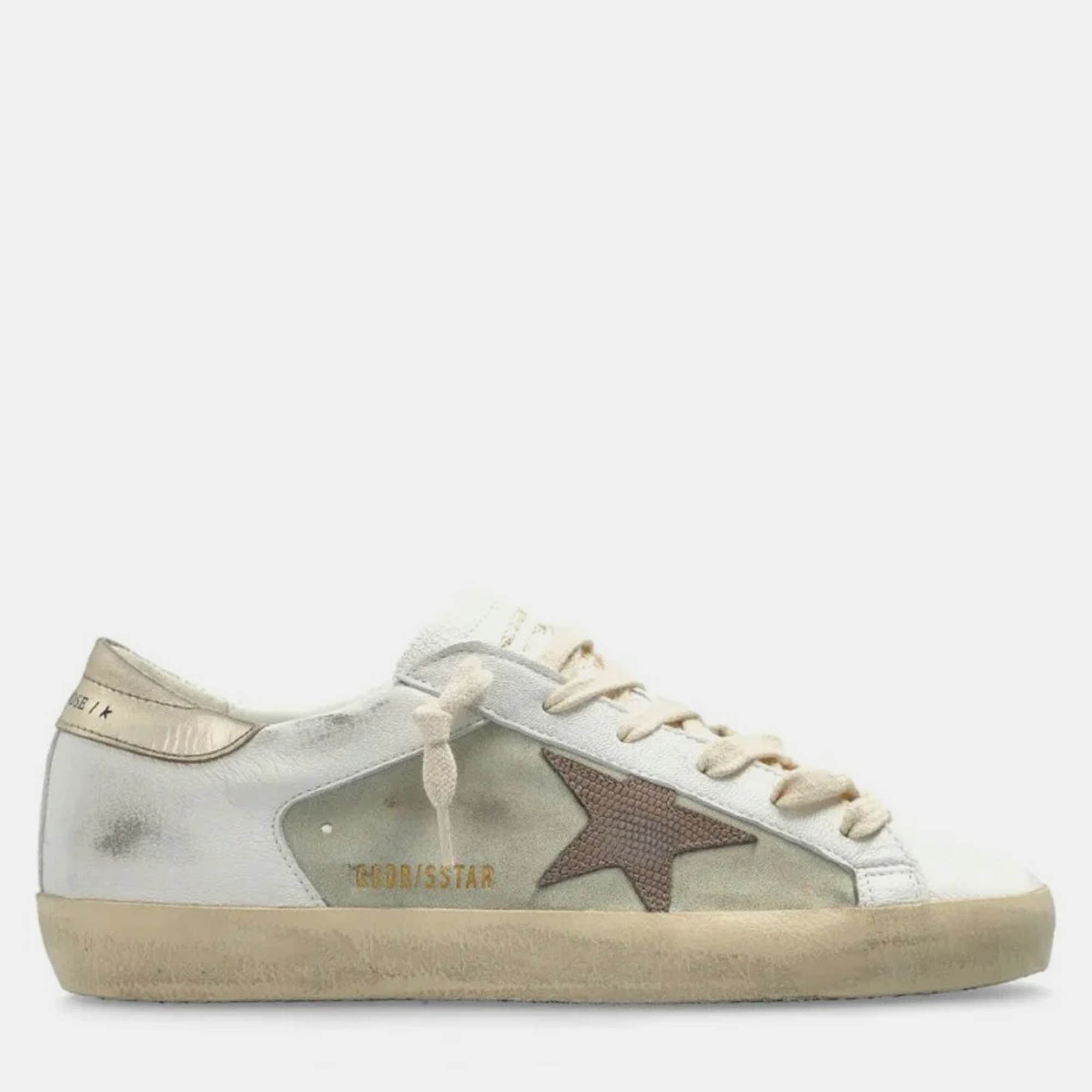 

Golden Goose Vintage star detail  white Leather Sneakers