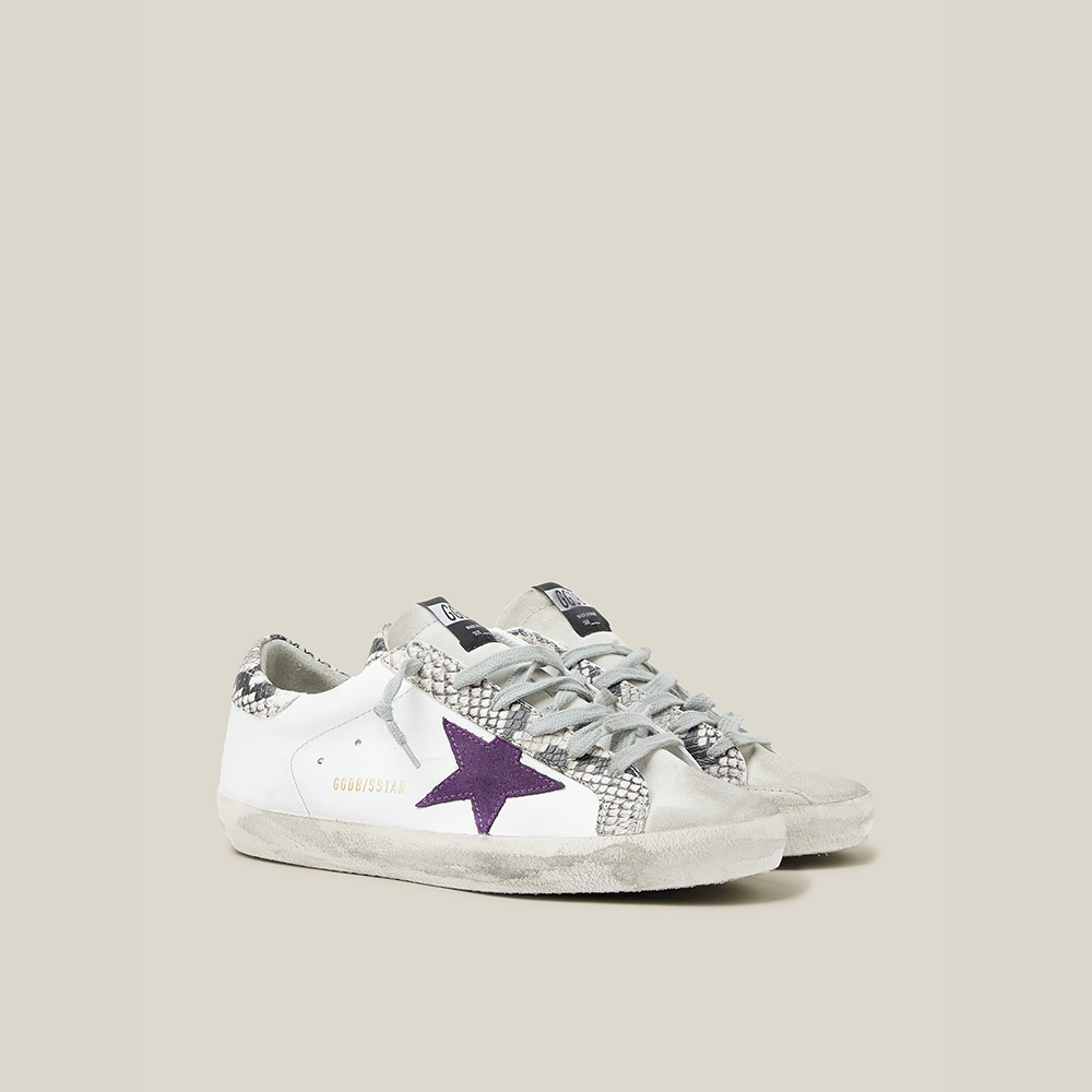 

Golden Goose Deluxe Brand White White Python Tongue And Tab Superstar Sneakers Size IT