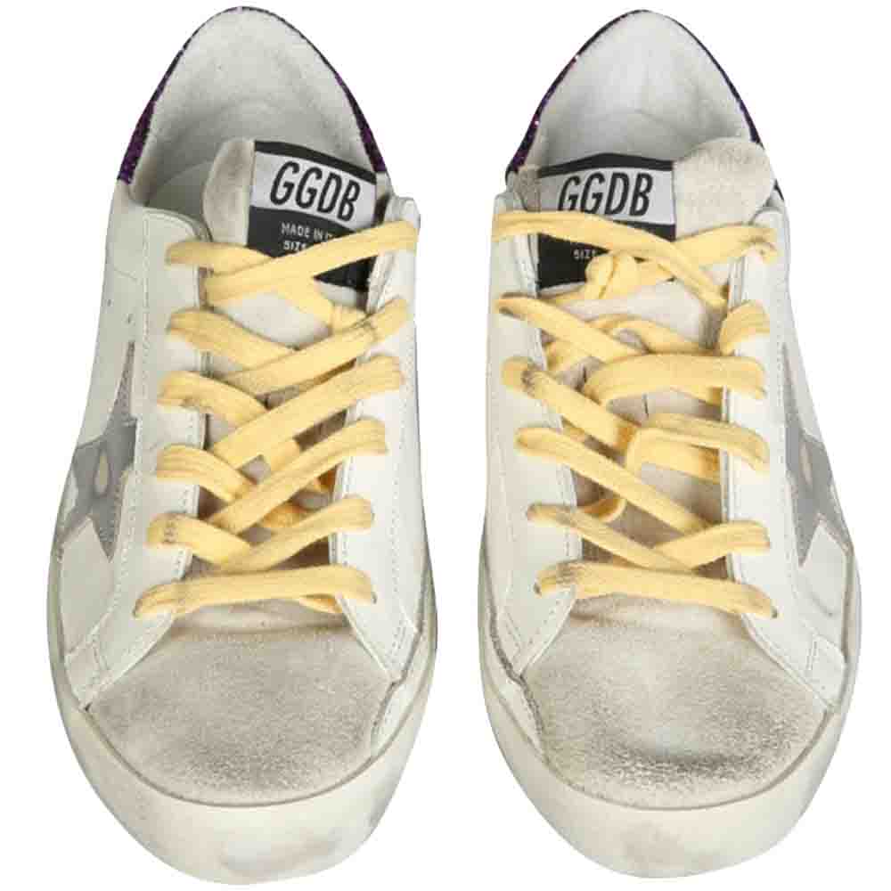 

Golden Goose White Superstar Glitter Sneakers Size IT