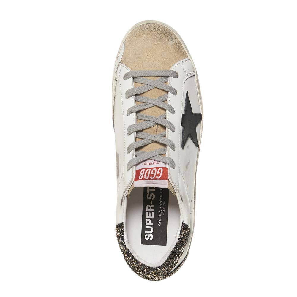 

Golden Goose White/Black Glitter Superstar Sneakers Size EU