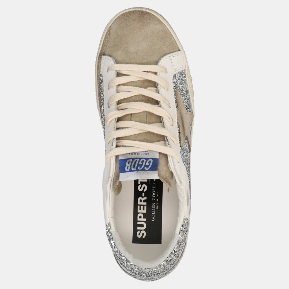 

Golden Goose White/Silver Glitter Sneaker Size EU