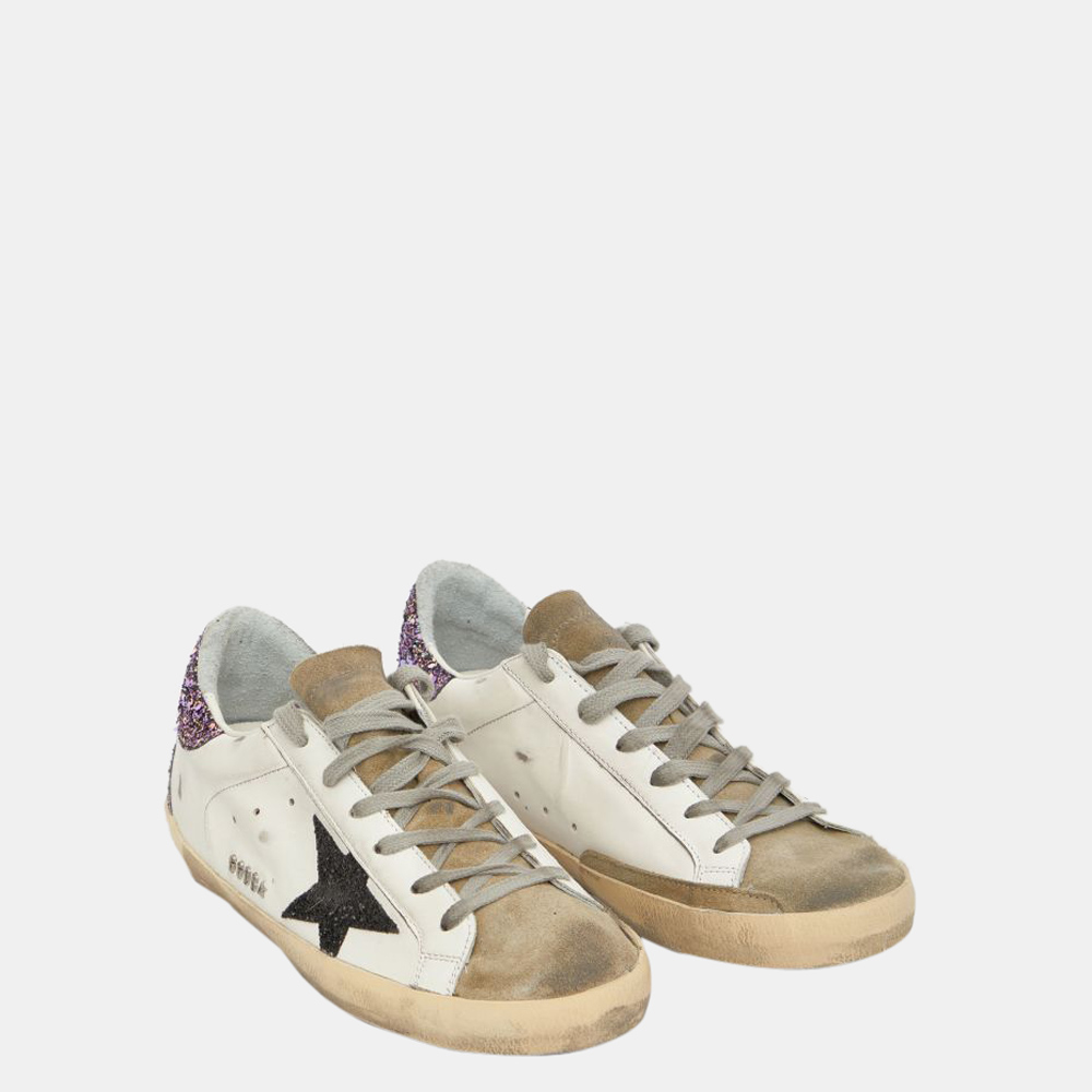 

Golden Goose White/purple glitter low top Sneaker Size EU