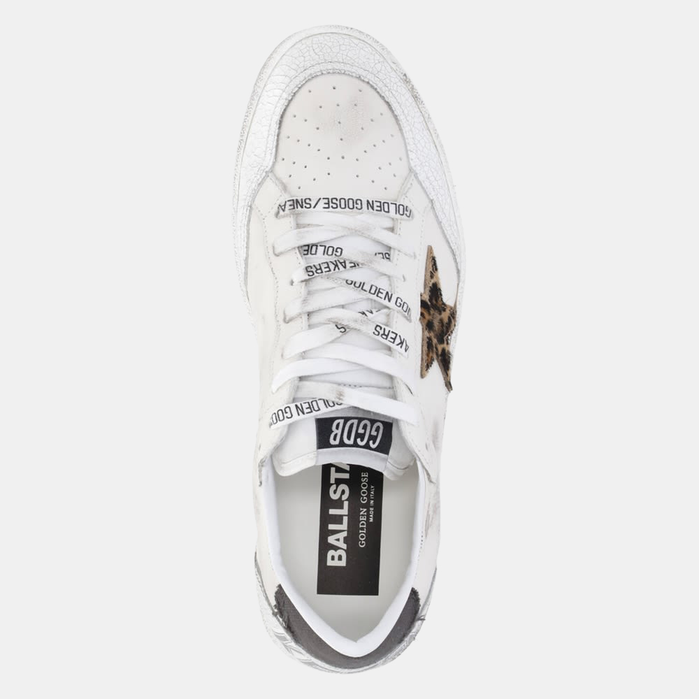 

Golden Goose White/Brown Leopard print star ball star Sneaker EU