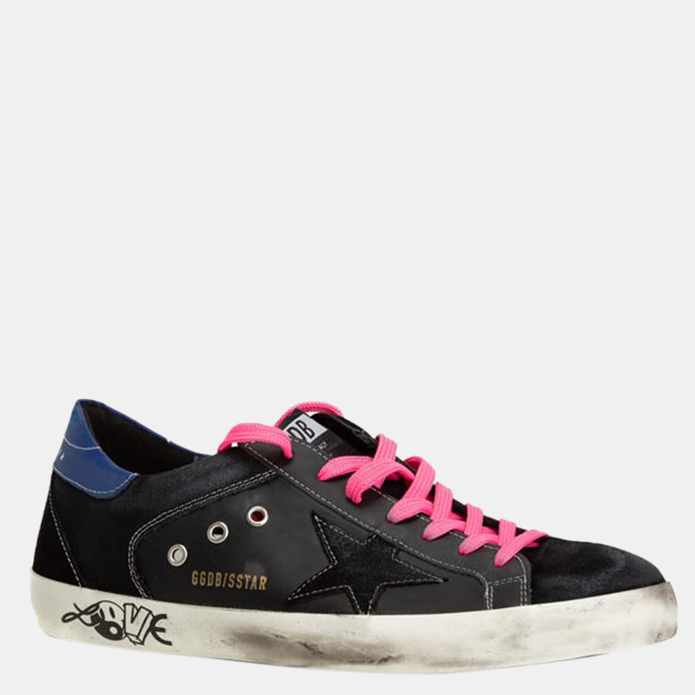 

Golden Goose Black Nylon Multicolor Superstar Sneaker Size EU