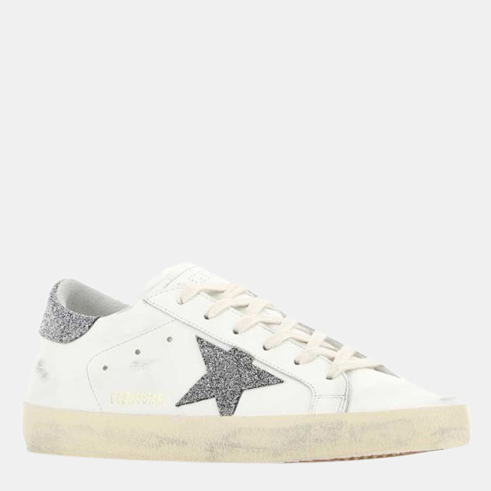 

Golden Goose White/Silver Swarovski crystal inserts Superstar Sneakers Size EU