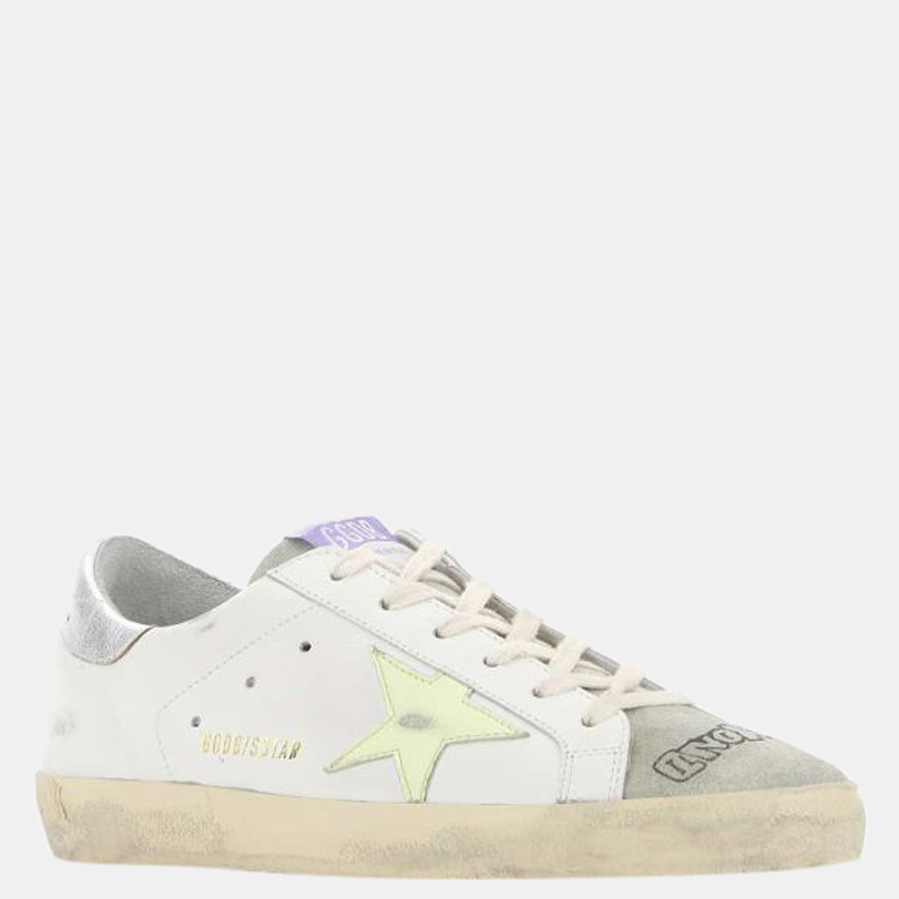 

Golden Goose White/Silver Green Superstar Sneakers Size EU