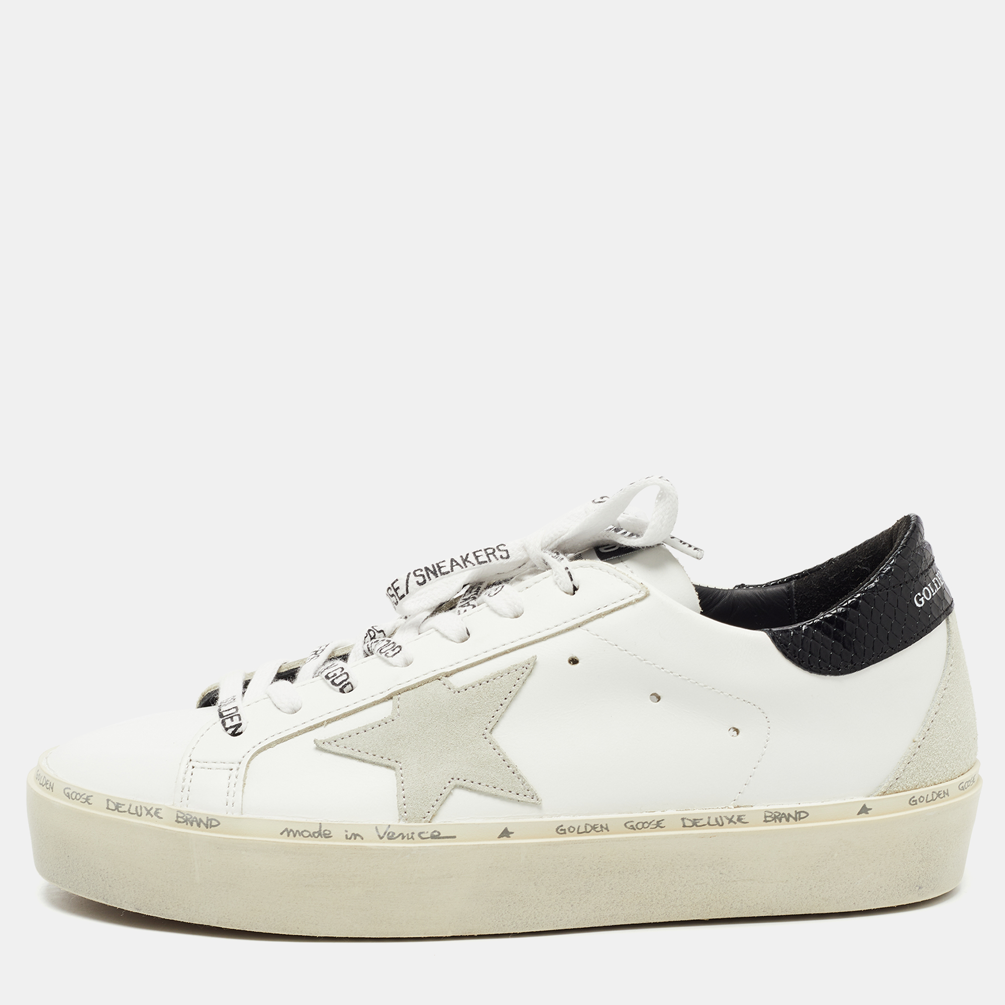 GOLDEN GOOSE｜WOMEN'S HI STAR (WHITE/TURTLEDOVE/ICE) Golden Goose Hi Star Sneaker in White, Turtle Dove, & Ice