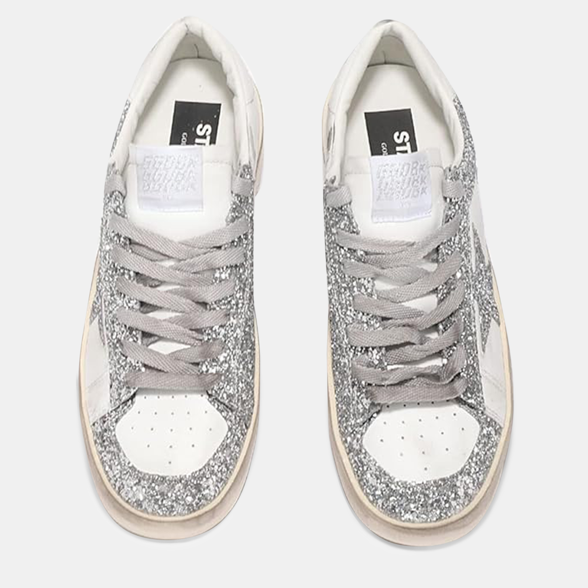 

Golden Goose Silver Leather Trainers EU