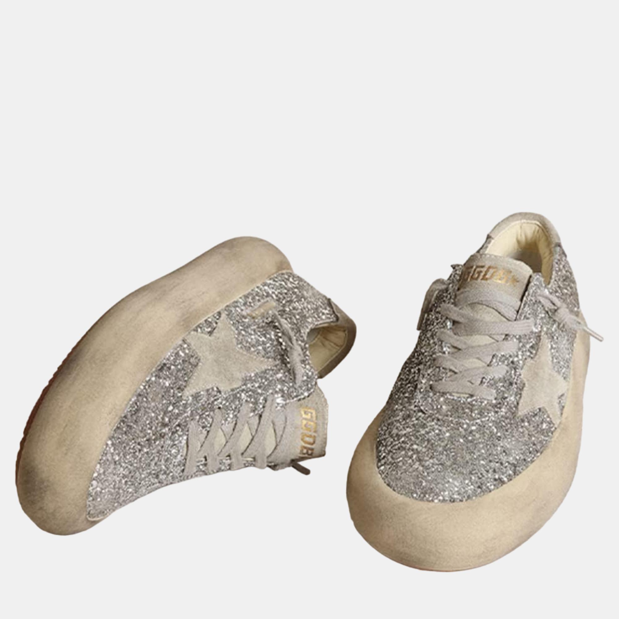 

Golden Goose Silver Leather Casual Shoe EU
