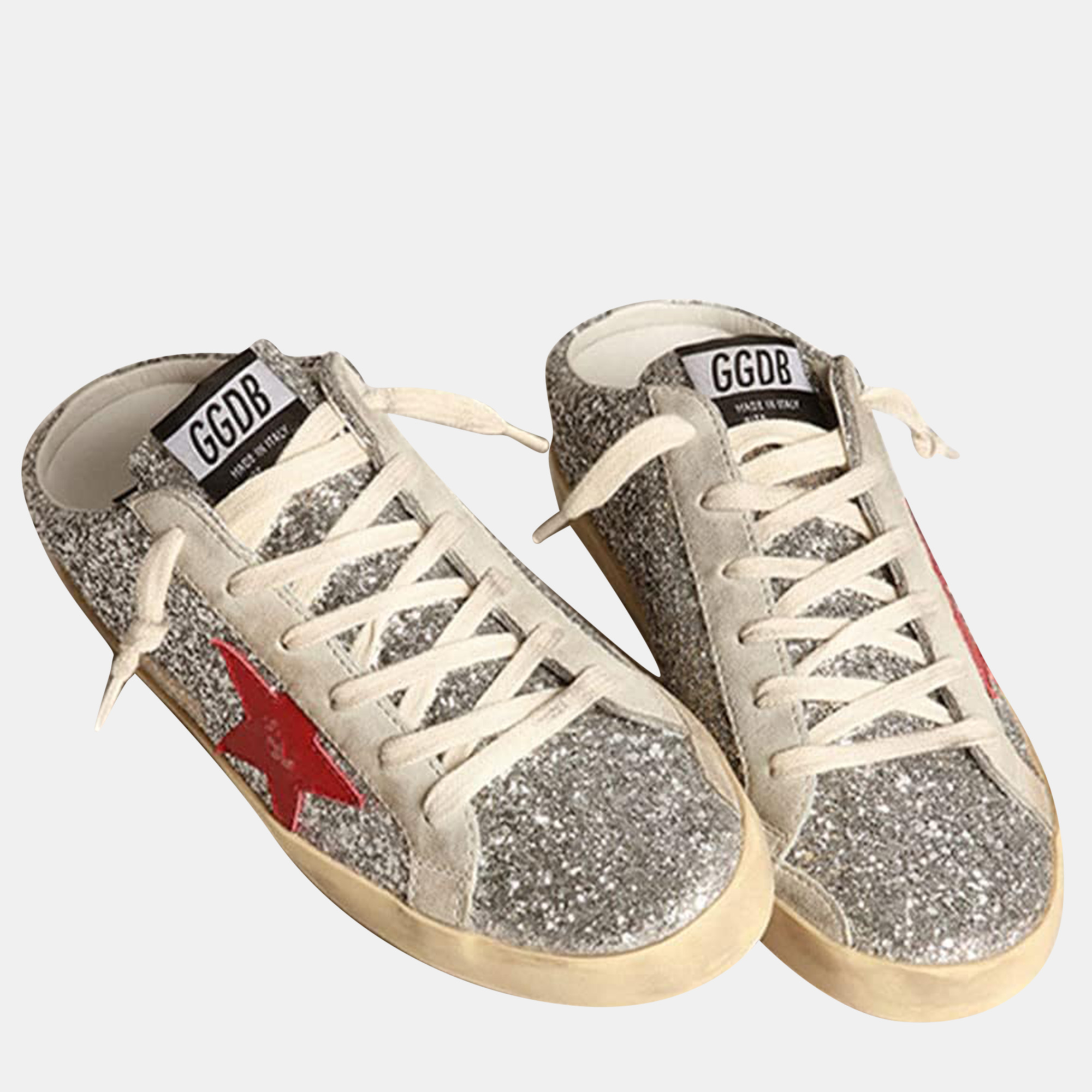 

Golden Goose Sneakers Women Casual Party Glitter Bling Shoes Breathable Soft Muller Slippers EU, Metallic