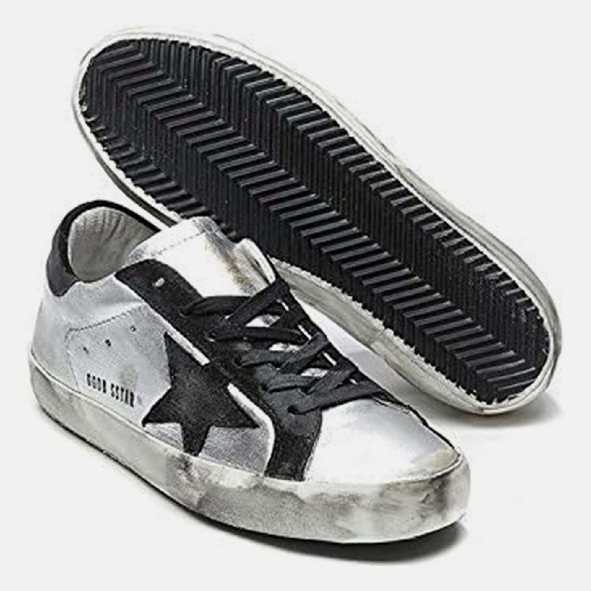 

Golden Goose Women's Casual Sports Sneakers Non-slip Retro Super Star Leather Shoes EU, Silver