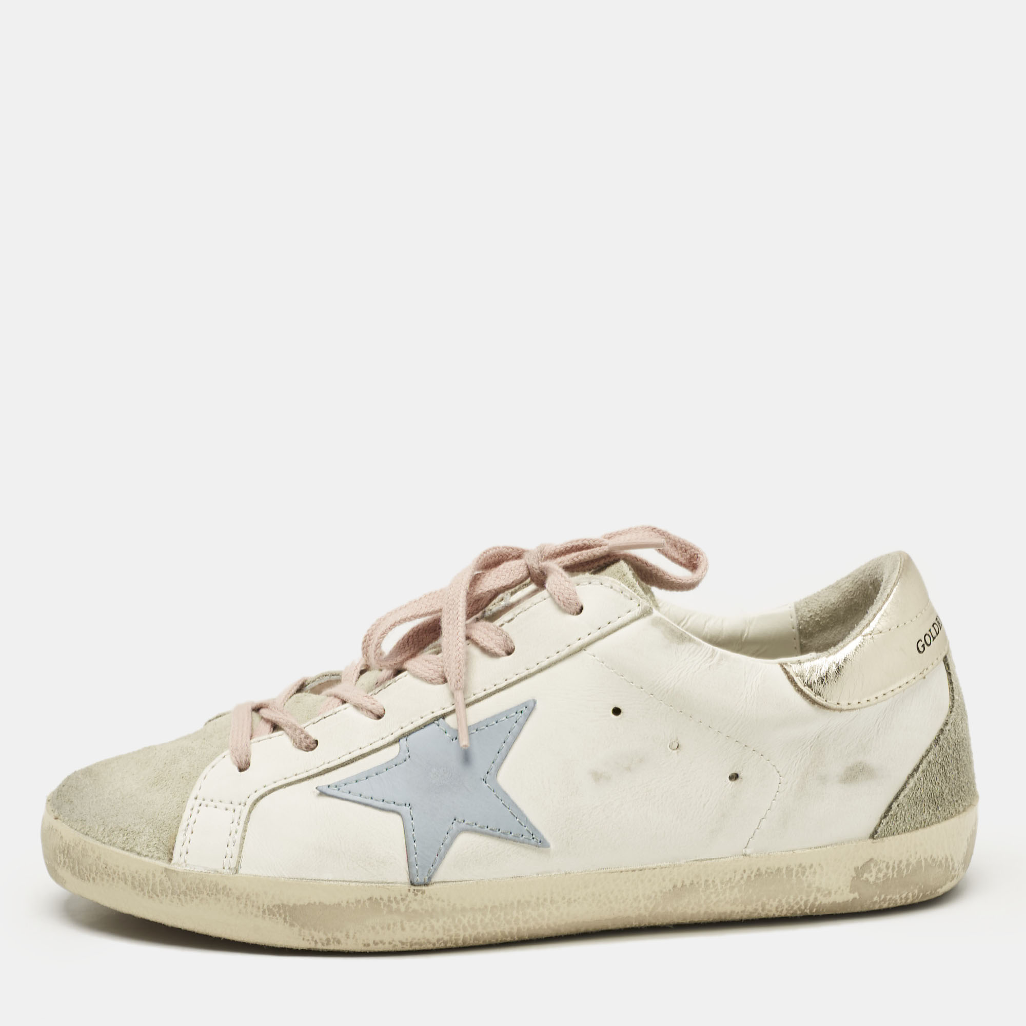 

Golden Goose Multicolor Leather and Suede Superstar Low Top Sneakers Size