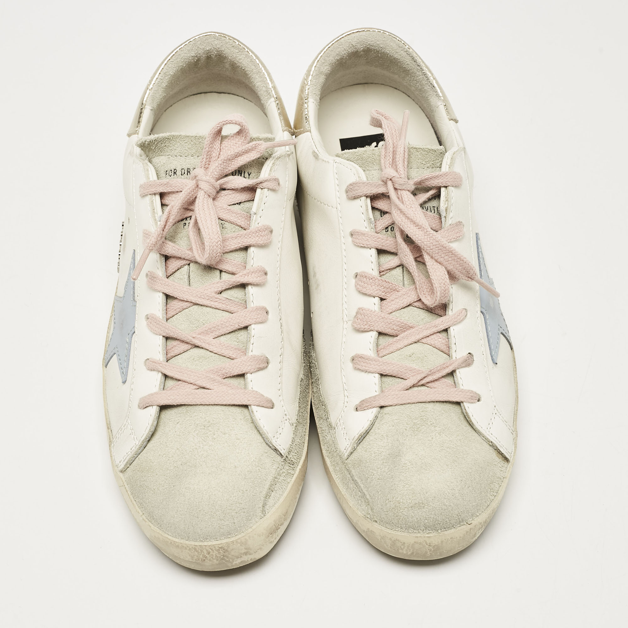 Golden Goose Multicolor Leather and Suede Superstar Low Top Sneakers Size 39 
