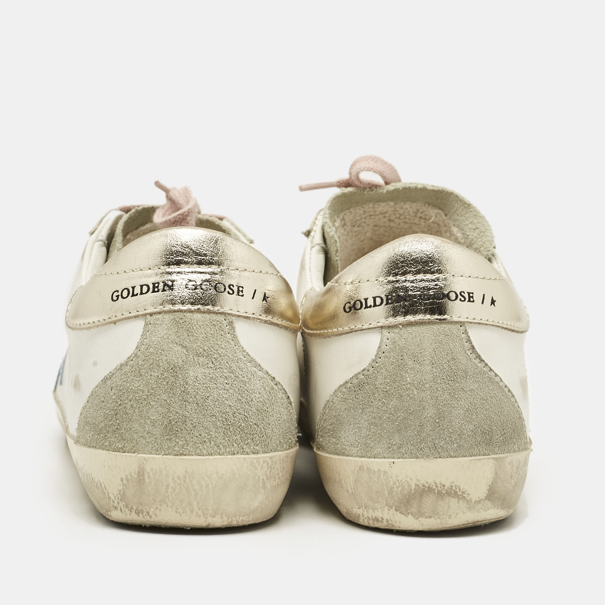 Golden Goose Multicolor Leather and Suede Superstar Low Top Sneakers Size 39 