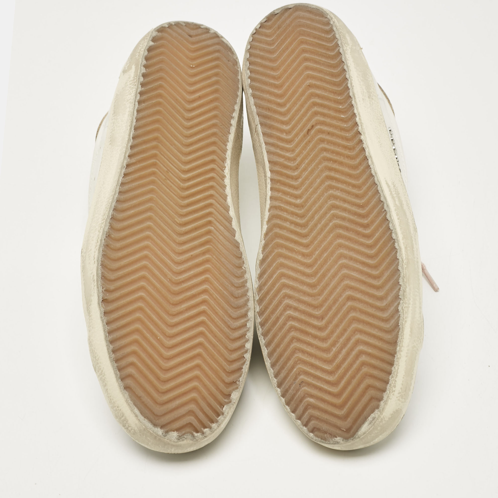Golden Goose Multicolor Leather and Suede Superstar Low Top Sneakers Size 39 