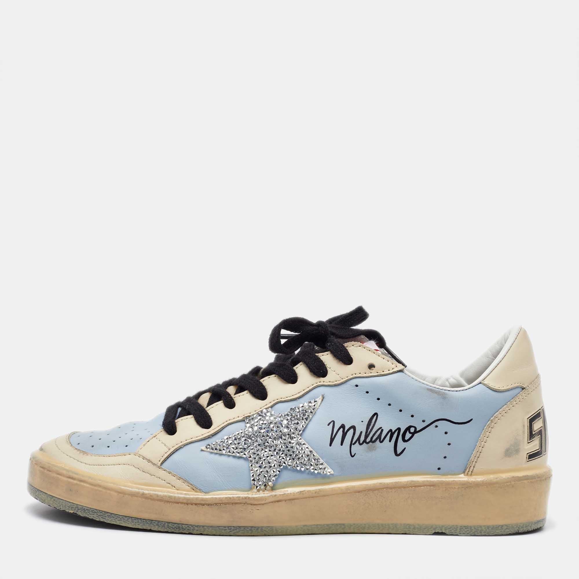 

Golden Goose Multicolor Leather Ballstar Low Top Sneakers Size, Blue