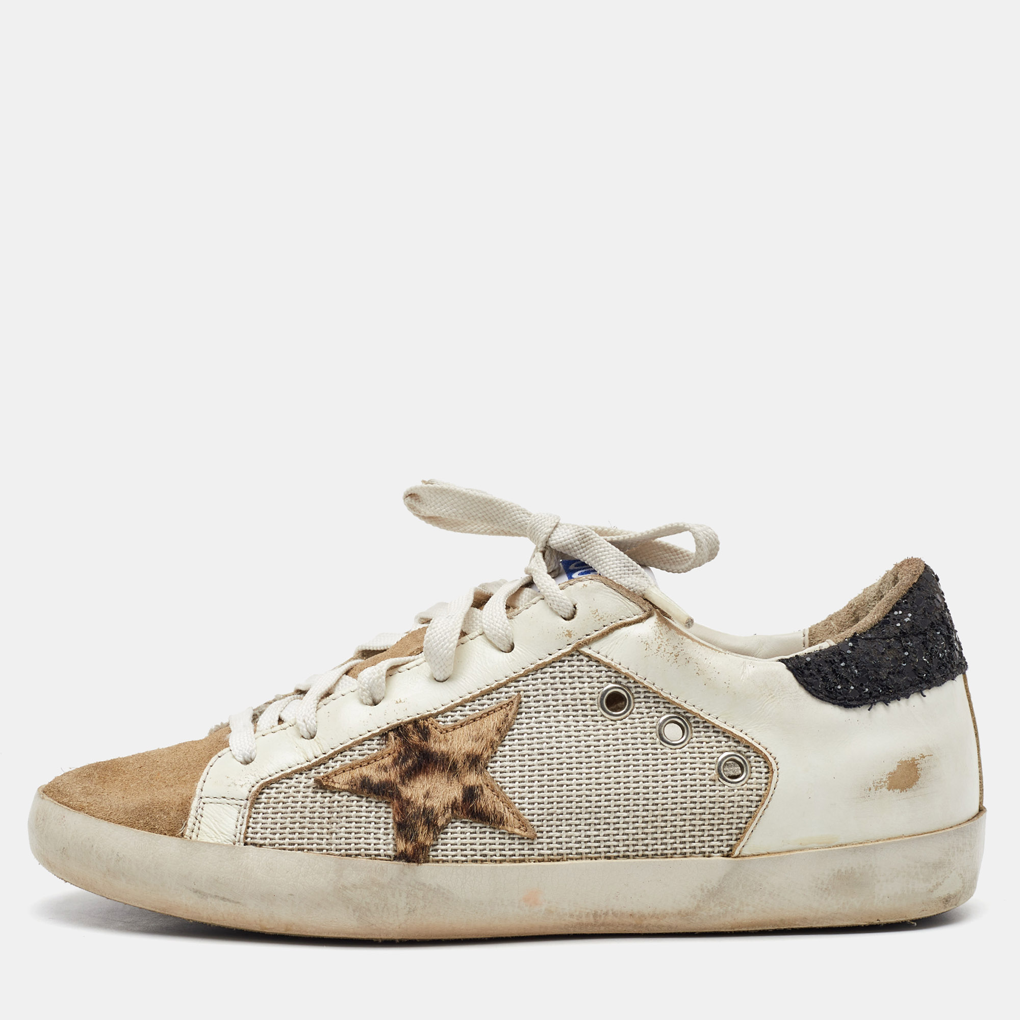 

Golden Goose Multicolor Suede and Leather Superstar Low Top Sneakers Size