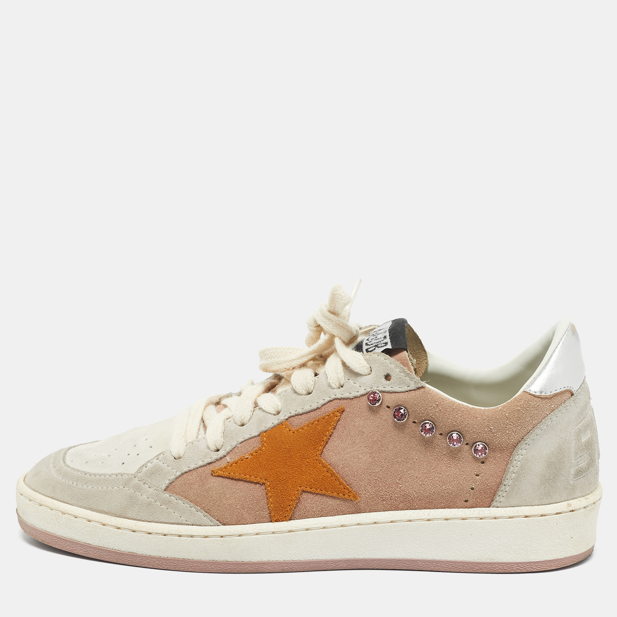 

Golden Goose Multicolor Suede Embellished Ballstar Sneakers Size