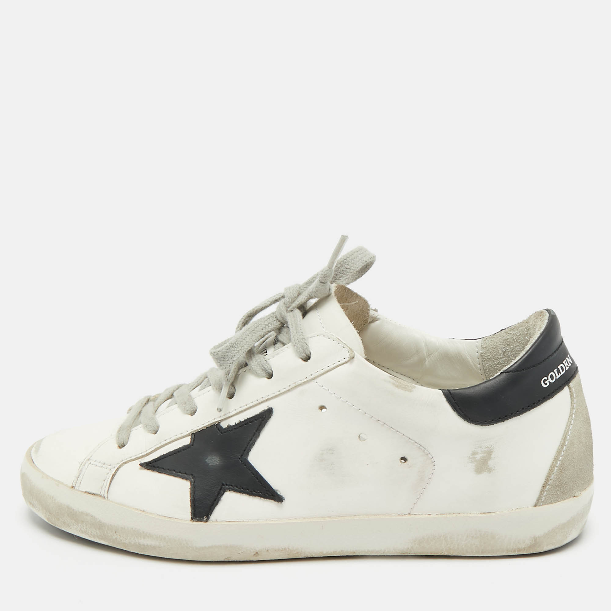 

Golden Goose White Leather Hi Star Lace Up Sneakers Size
