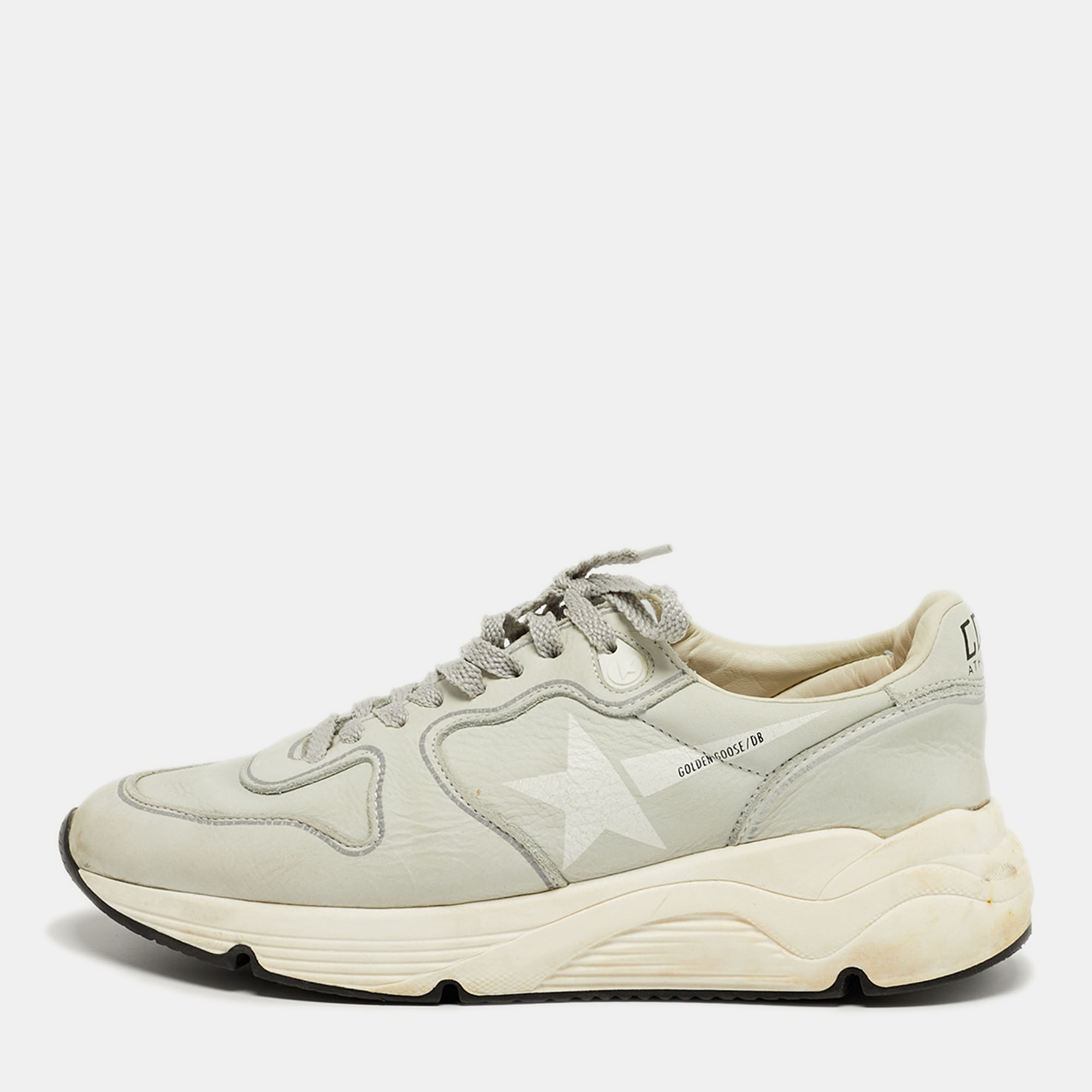 

Golden Goose Running Size  Grey Leather Lace Up Sneakers