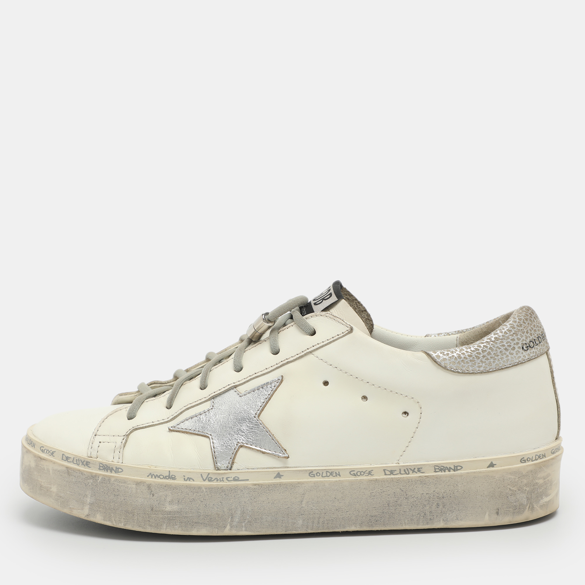 

Golden Goose Hi Star Size  White Leather Low Top Sneakers