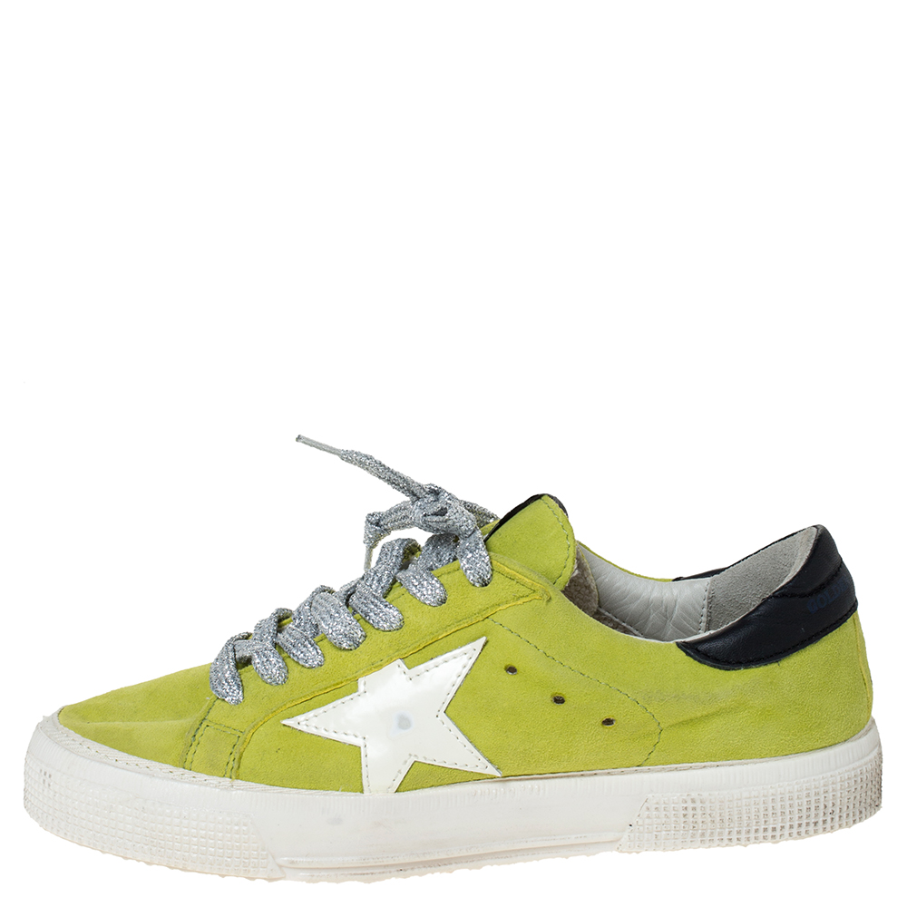 

Golden Goose Yellow Suede Leather Superstar Lace Up Sneakers Size
