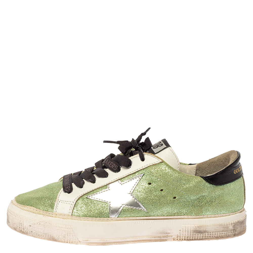 

Golden Goose Green Shimmer fabric Superstar Sneakers Size