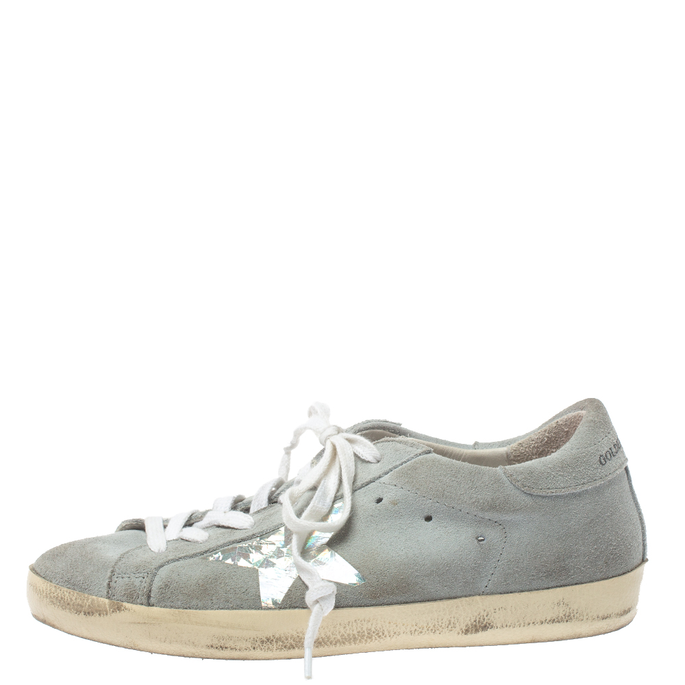 

Golden Goose Grey Suede Leather Superstar Low Top Sneakers Size