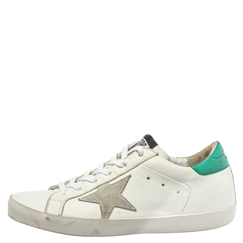 

Golden Goose White Leather Superstar Super Star Sneakers Size
