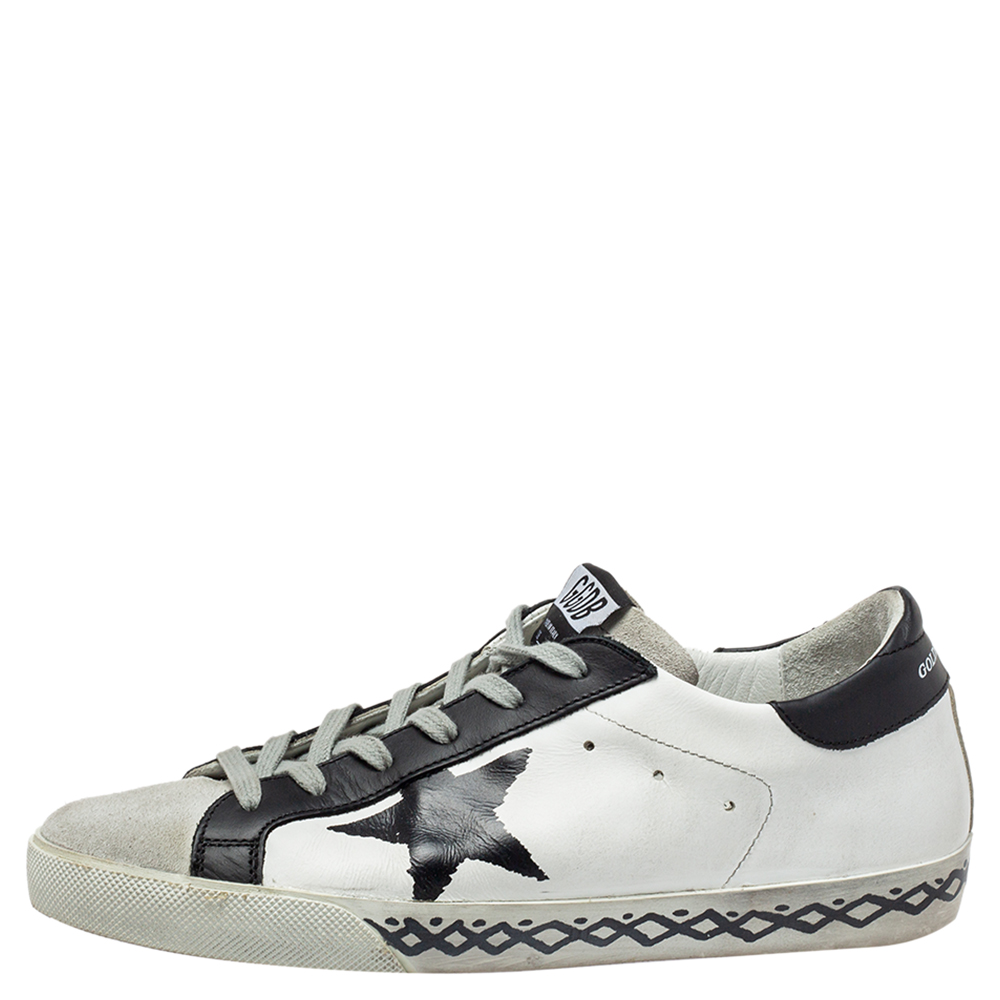 

Golden Goose Tricolor Suede And Leather Superstar Low Top Sneakers Size, White