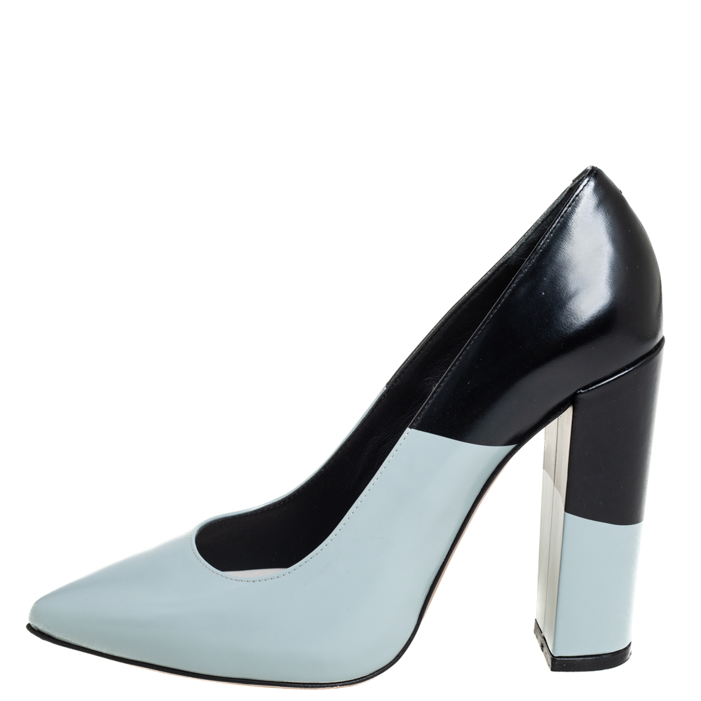 

Golden Goose Blue/Black Leather Becky Pumps Size