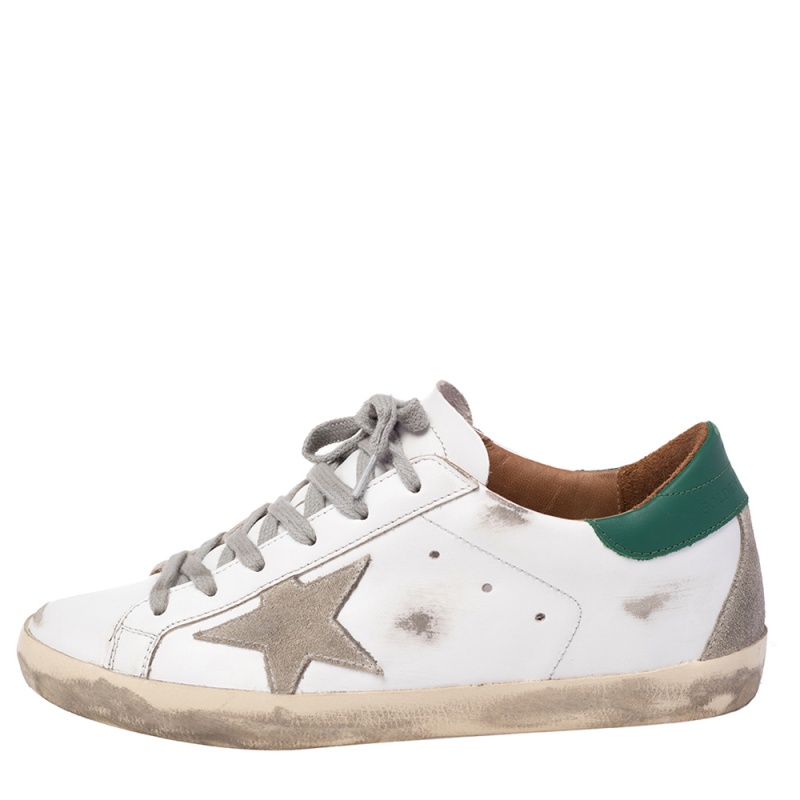 

Golden Goose White/Green Leather Superstar Sneakers Size