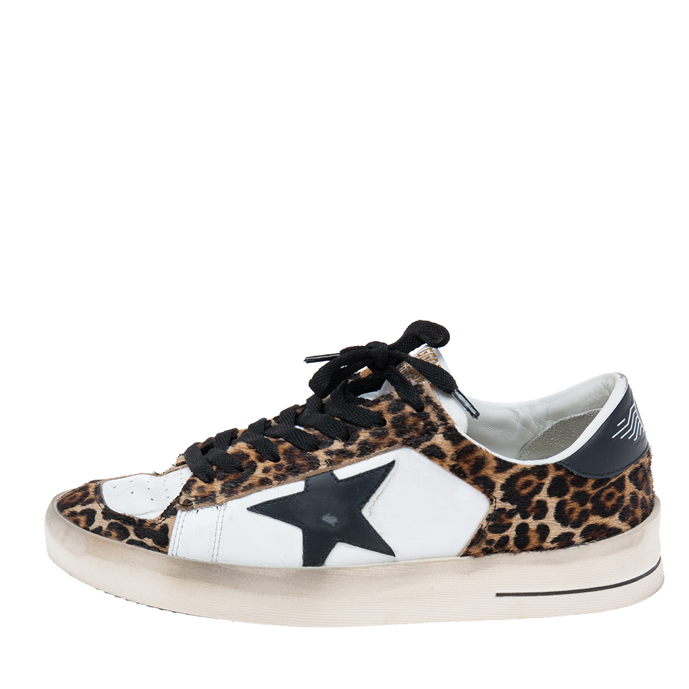 

Golden Goose Multicolor Pony Hair And Leather Super Star Low Top Sneakers Size