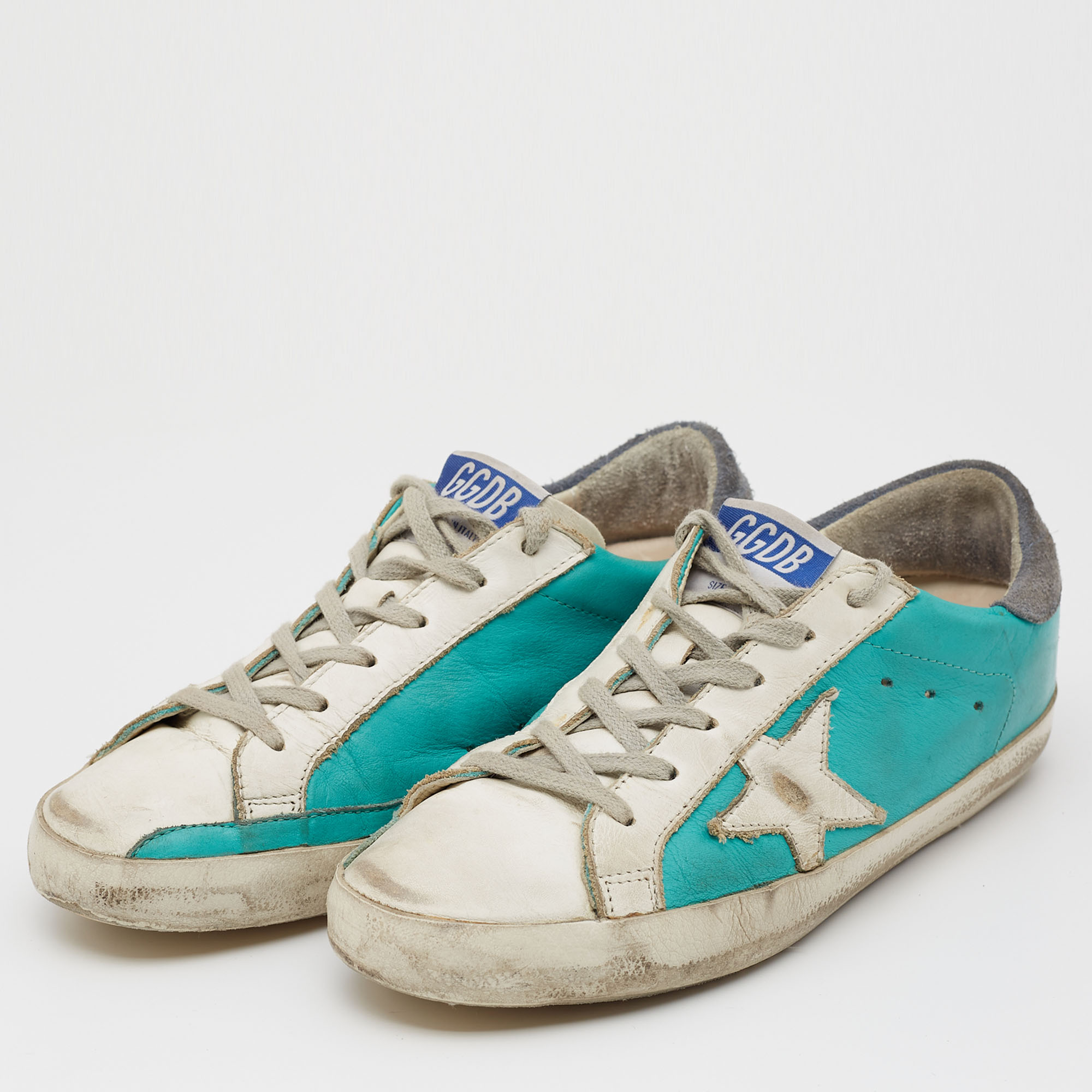 

Golden Goose Tricolor Leather Superstar Low Top Sneakers Size, Multicolor