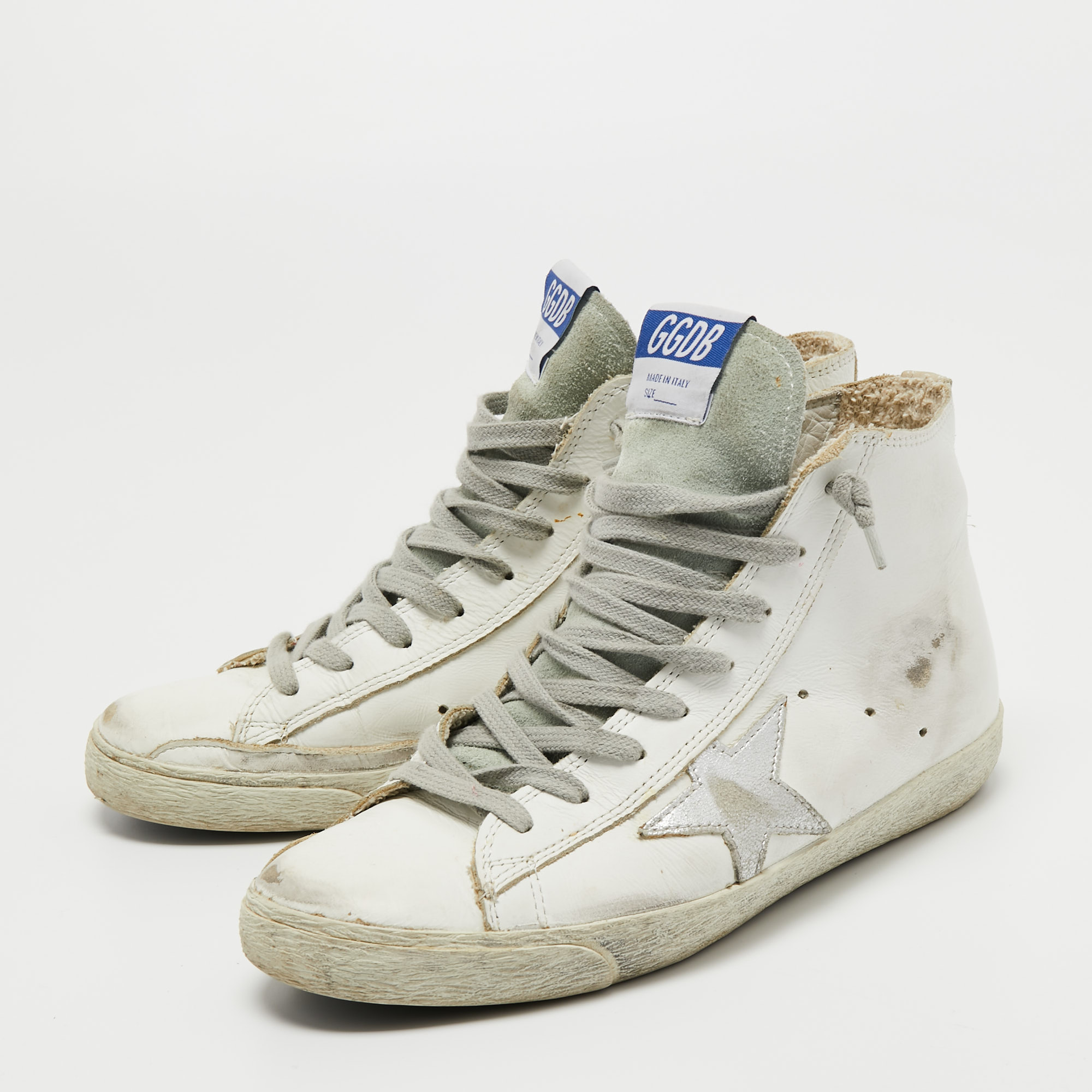 

Golden Goose White Leather Francy Sneakers Size