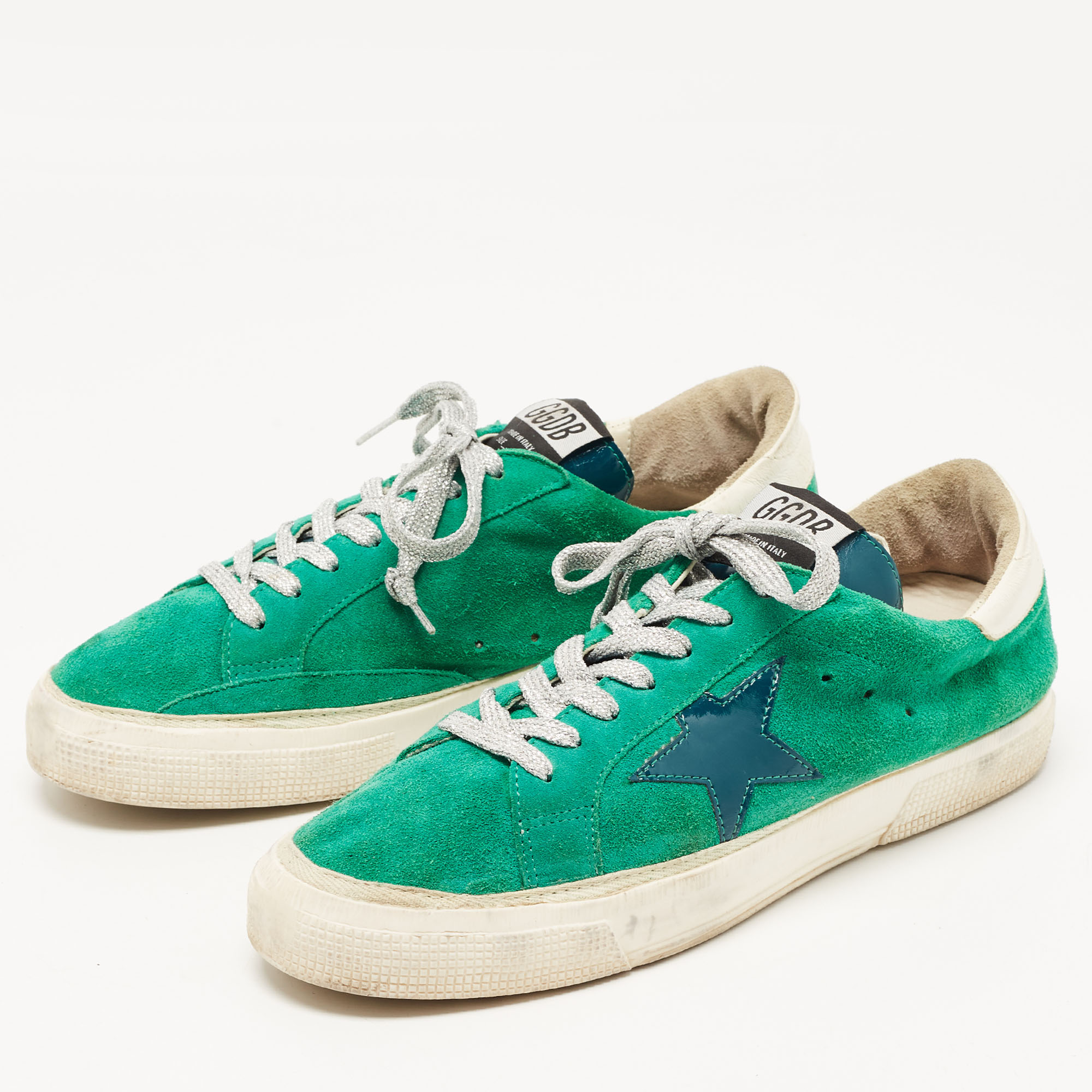 

Golden Goose Green Suede Superstar Sneakers Size